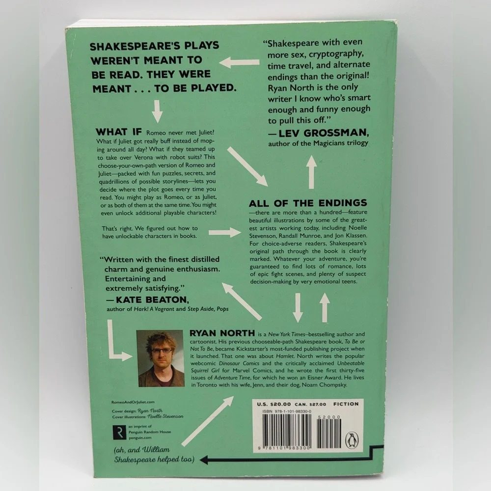 Romeo And/Or Juliet: A Chooseable-Path Adventure by Ryan North - Paperback Book - Picture 2 of 11